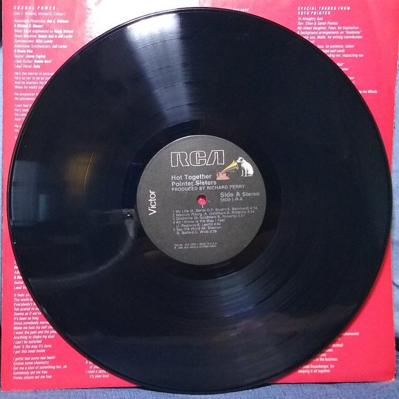Pointer Sisters Hot Together 1986 Vinyl Record - Picture 3 of 4